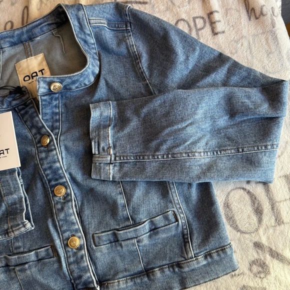 OAT New York | NWT Light Blue Denim Jacket with silver buttons - Picture 3 of 5